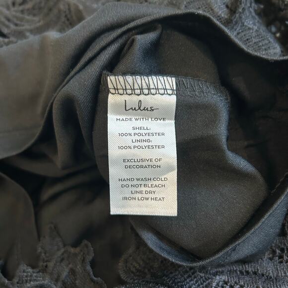NWT Lulus A Fine Romance Black Lace Sheath Dress LBD Party Cocktail Goth Size M - Picture 7 of 8